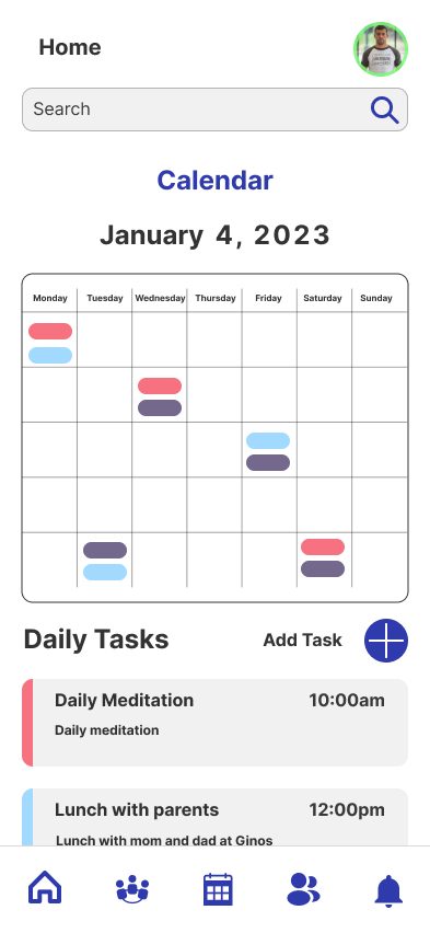 Training calendar and daily tasks